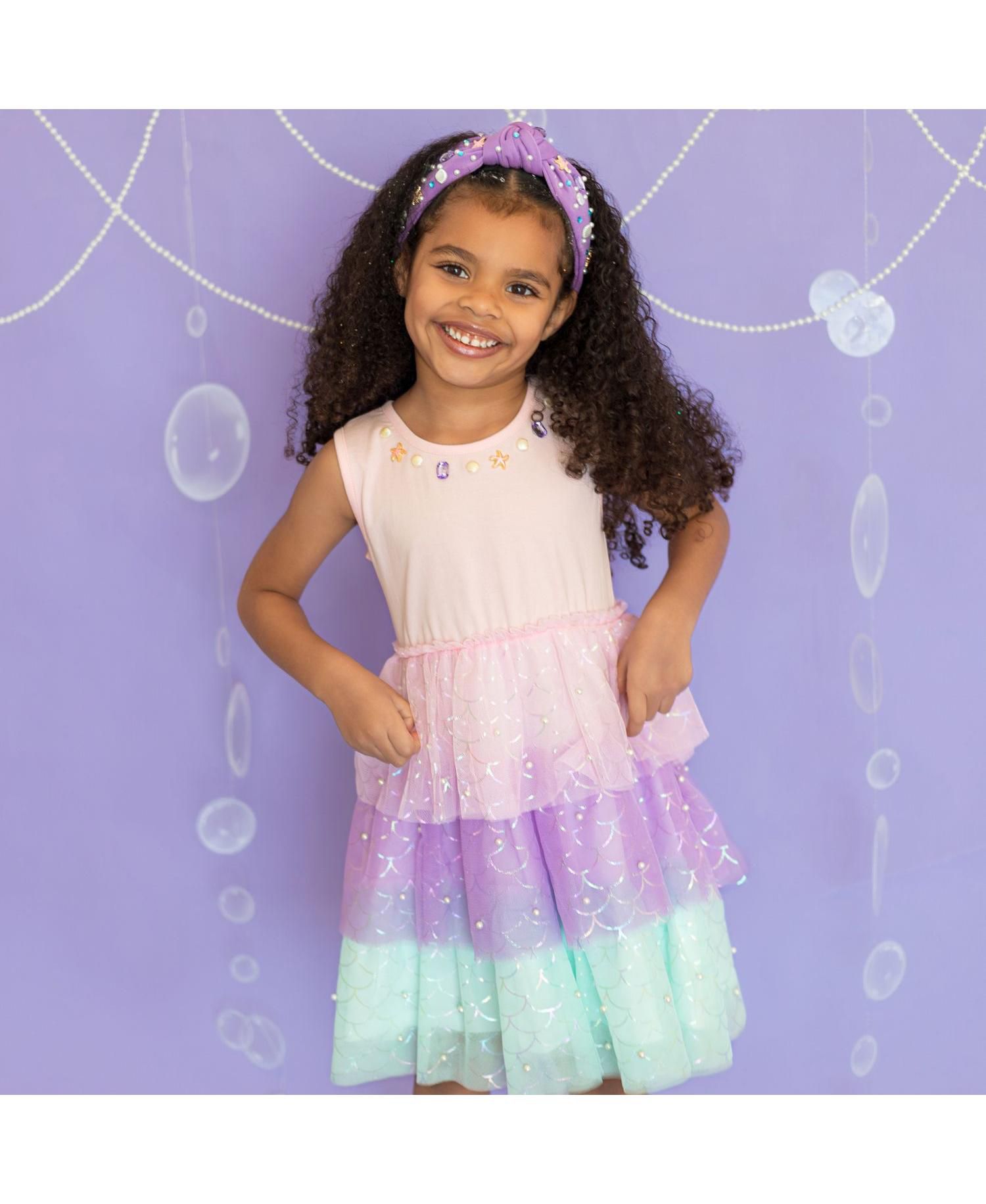Baby Girls Mermaid Pearl Tank Tutu Dress