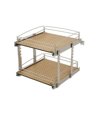Two-Tier Solid Bottom Pullout Base Cabinet Organizer, 54BK-21SC-2-1