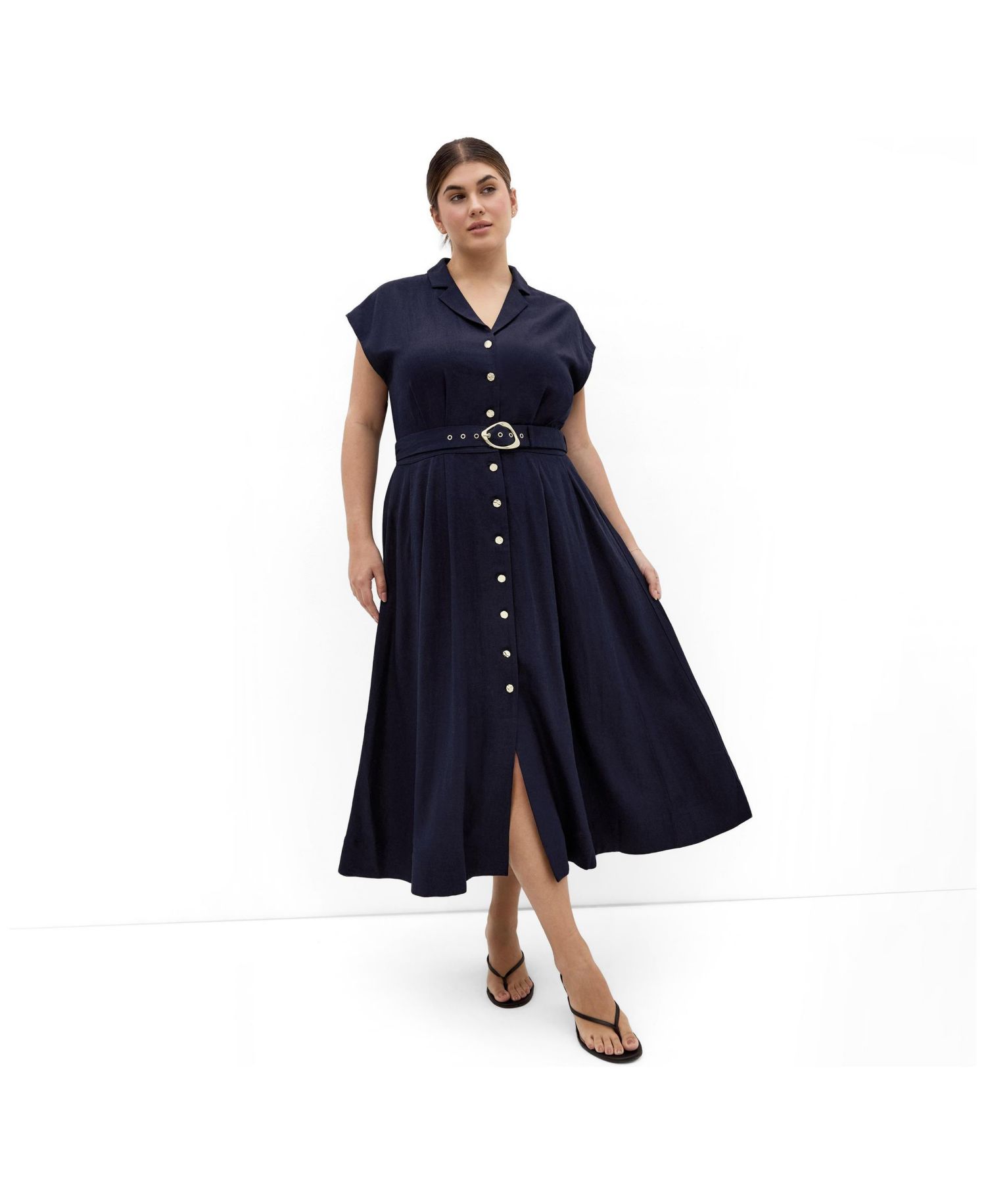 Women's Liliyana Belted Linen Dress