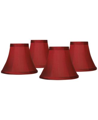 Set of 4 Bell Lamp Shades Faux Silk Small 3" Top x 6" Bottom x 5" High Candelabra Clip-On Fitting