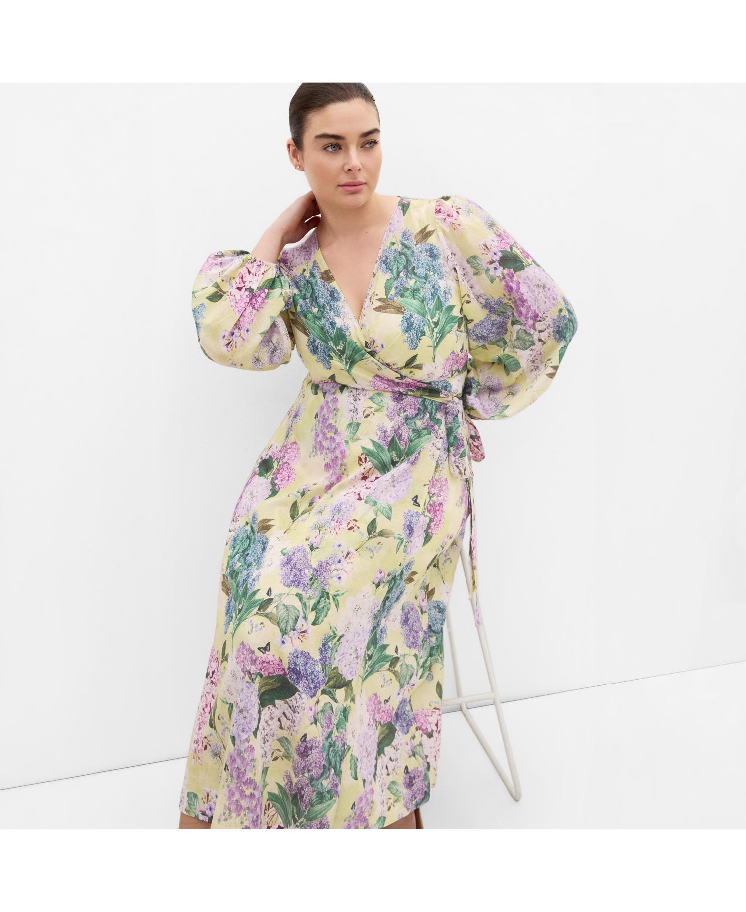 Women's Anastasia Hydrangea Print Wrap Maxi Dress