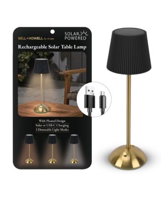 Rechargeable Solar Tight Pleated Design Portable Indoor Outdoor LED Dimmable Modes Table Lamp