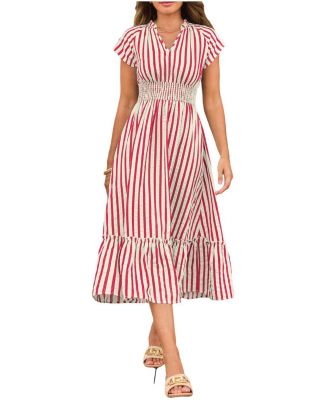 Women's Sunset Cruise Striped Midi Beach Dress