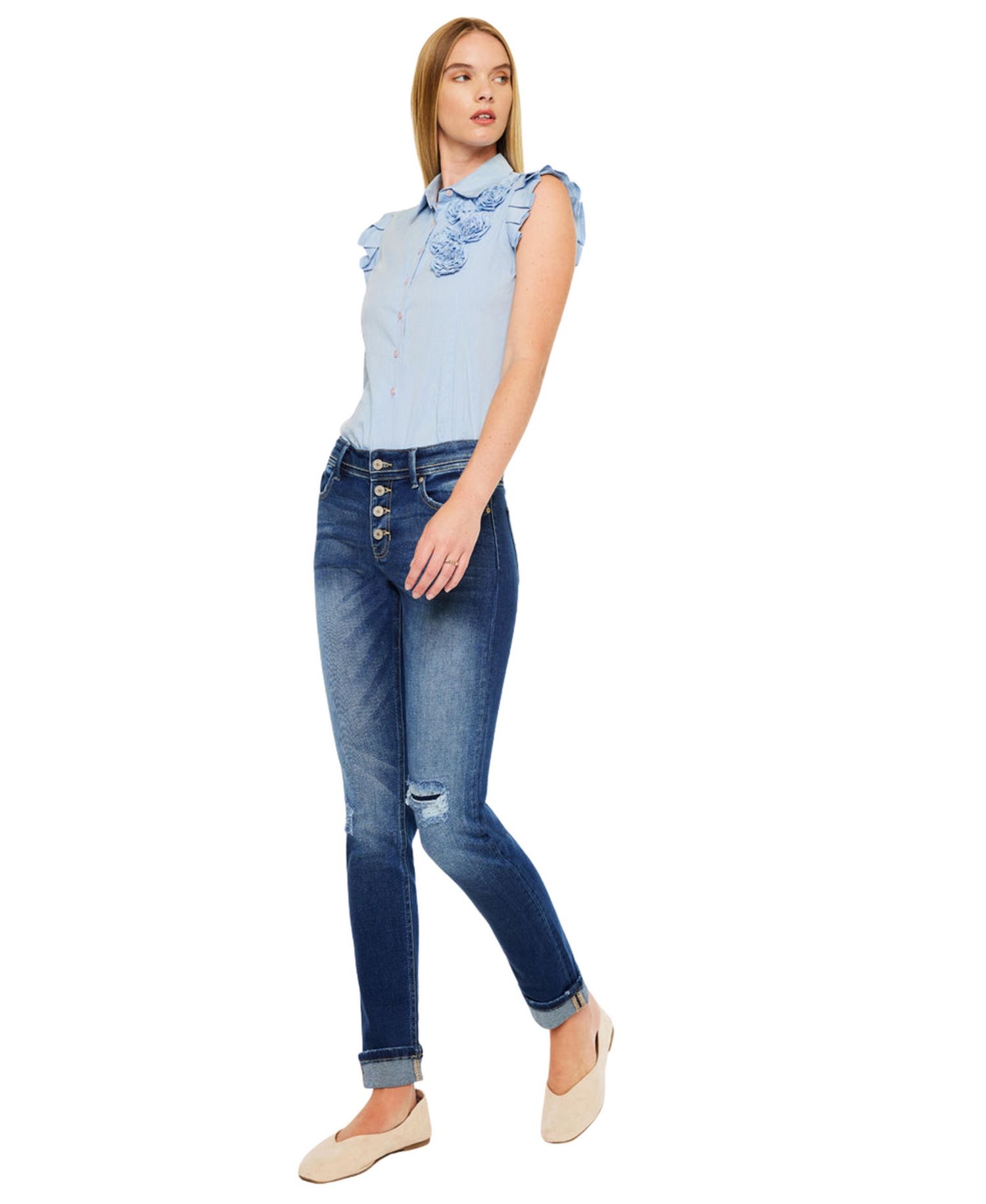 Women's Eternity Mid Rise Skinny Straight Jeans