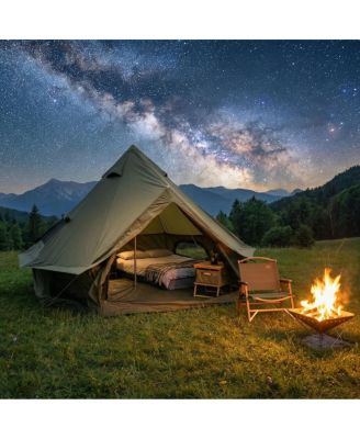 4 Season 13.1Feet Waterproof Bell Tent with Stove Jack for 8 People
