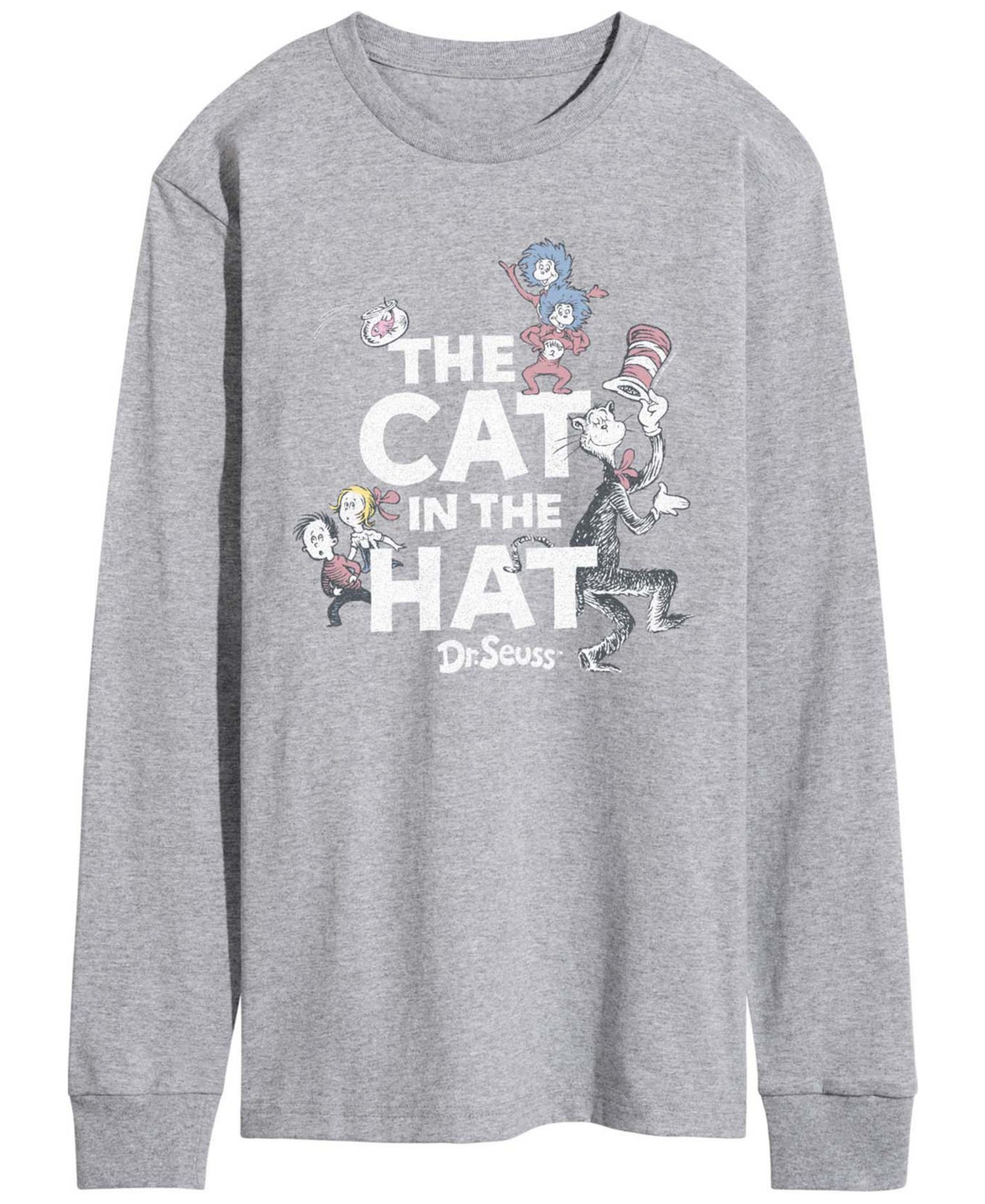 Men's Dr. Seuss Cat In Hat and Things Vintage Faded Long-Sleeve Graphic T-Shirt