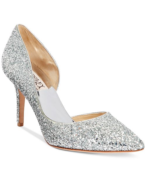 badgley mischka daisy glitter pumps