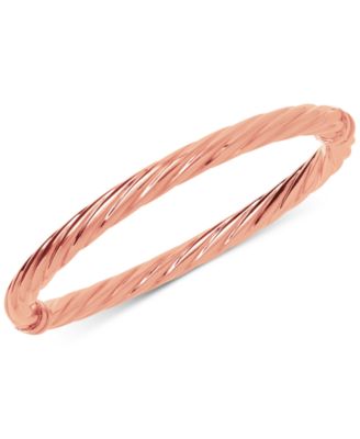 Italian Gold - Twist Hinge Bangle Bracelet in Italian 14k Rose Gold