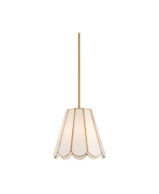 Eldridge 12 1/4 Inch Wide Brass and Seashell Mini Pendant Light