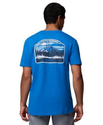 Men's Mountain Stream Graphic Print Cotton T-Shirt