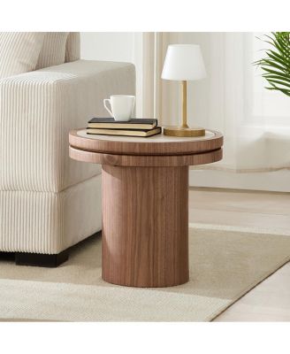 19.49" Round Sintered Stone Side Table