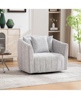 Oversized degree(s) Swivel Barrel Chair with Pillows