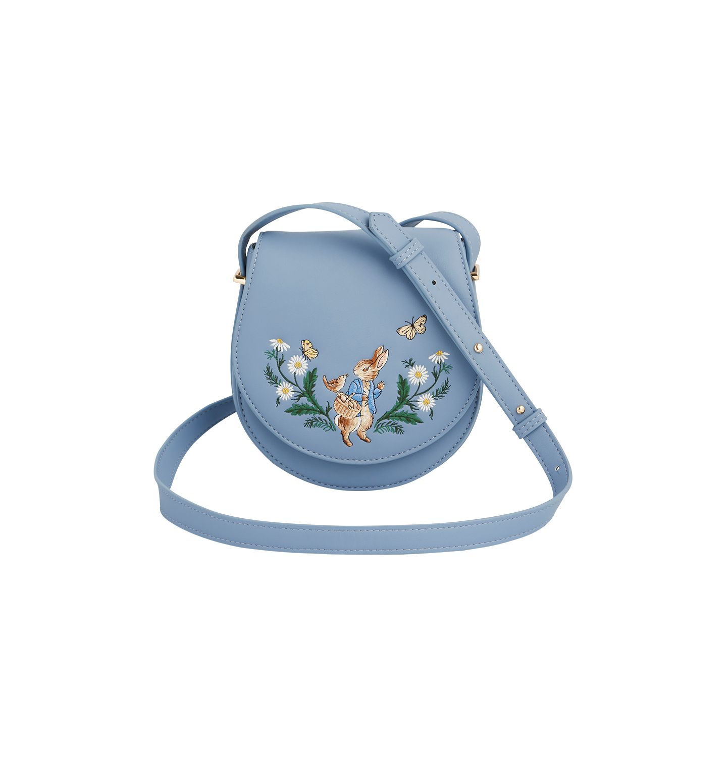 Женская сумка Fable England Peter Rabbit Embroidered Saddle, цвет: Синий — фото 1