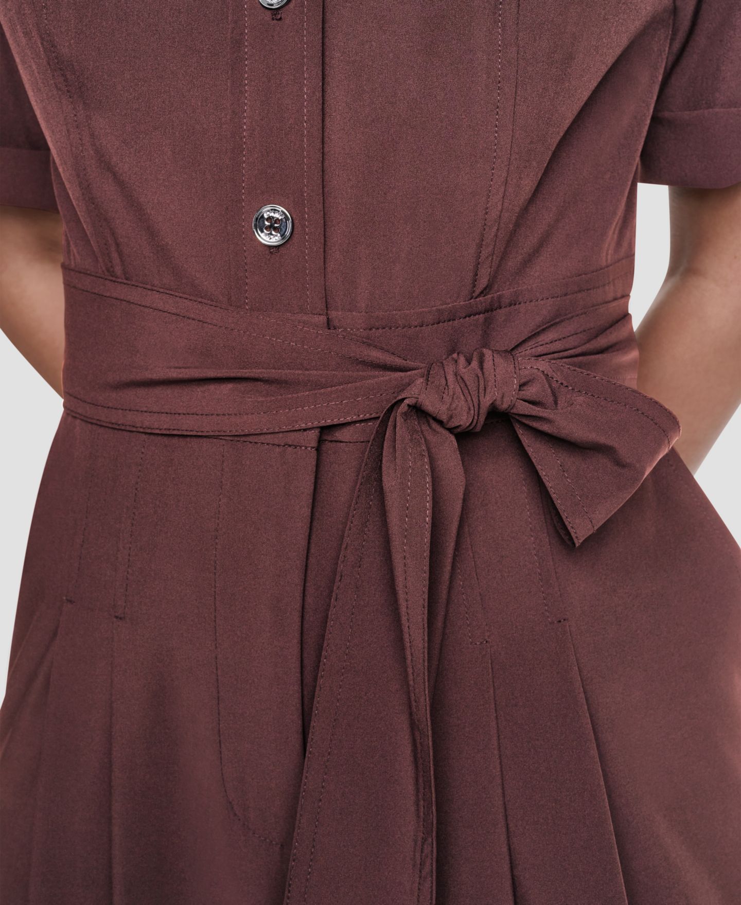 Женский комбинезон DKNY Short-Sleeve Wide-Leg Jumpsuit, цвет: Java — фото 4