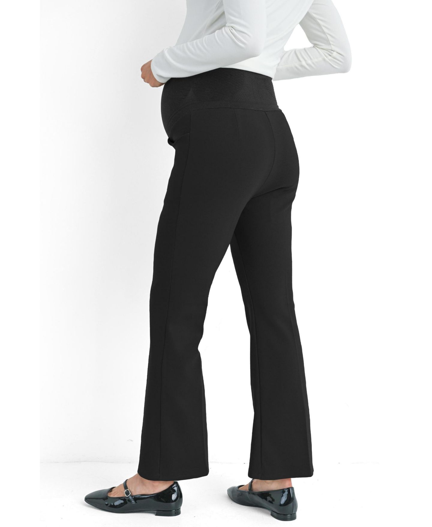 Женские брюки Hello Miz Maternity Over the Belly Pull On Flare Leg, цвет: Чёрный — фото 3