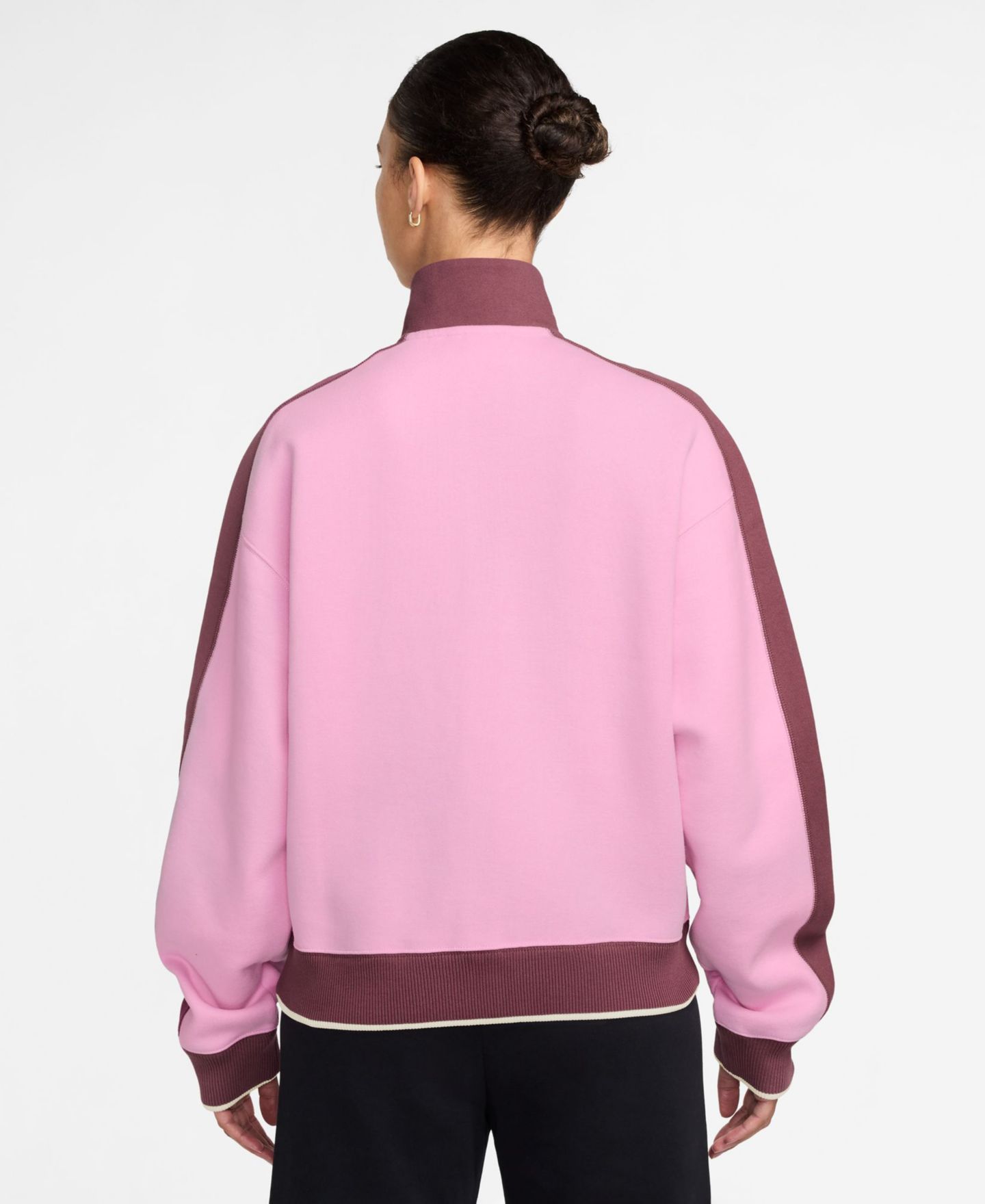 Женская куртка Nike Studio Fleece Full-Zip Track, цвет: Розовый / Розовый дымчатый — фото 3