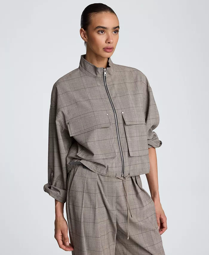 Women's Drawcord Flap Pocket Windbreaker Jacket - thumbnail 3