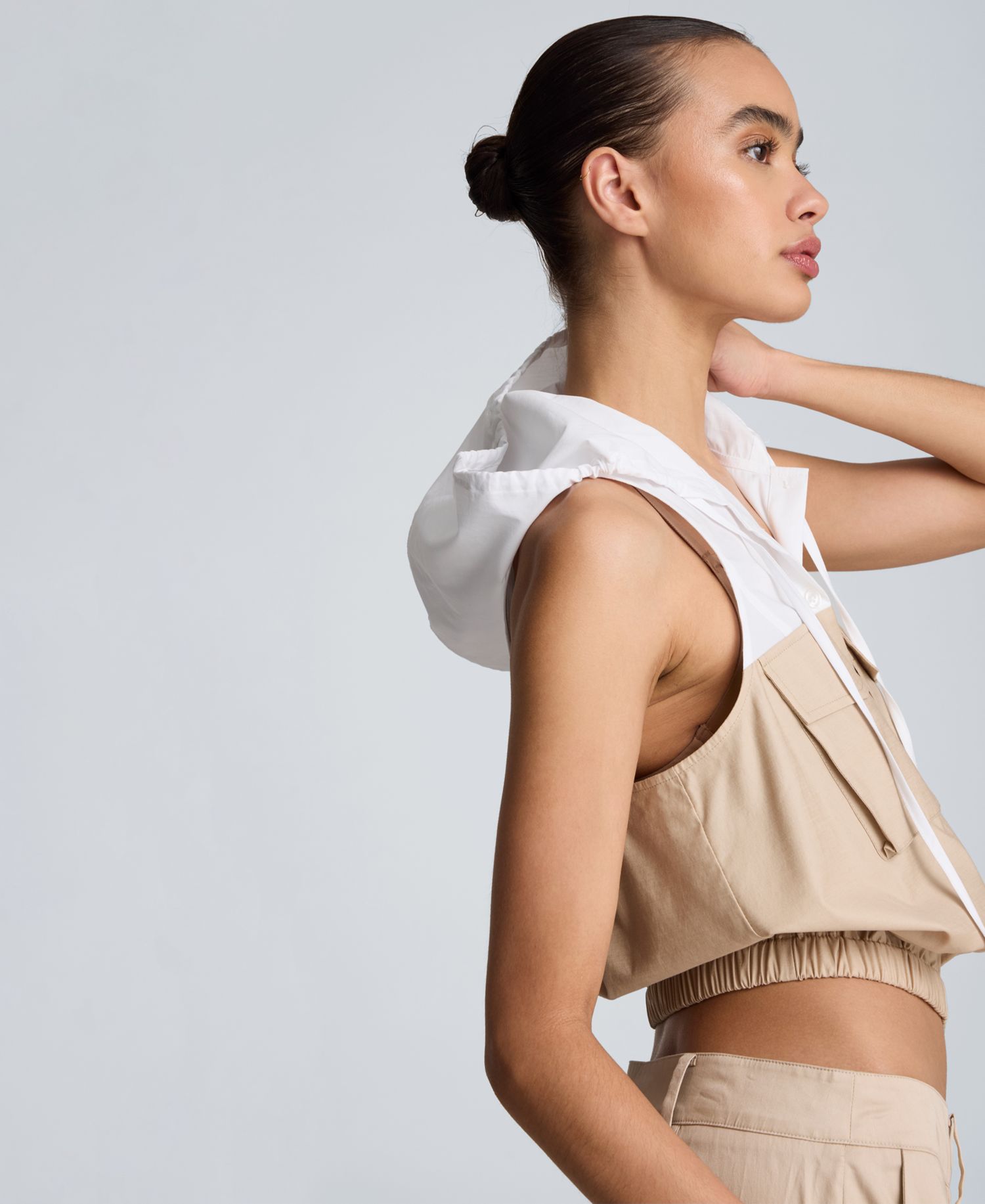 Women's Hooded Sleeveless Crop Top
