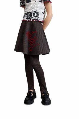 Desigual Girls Girlss Short striped knit skirt - Black 80$