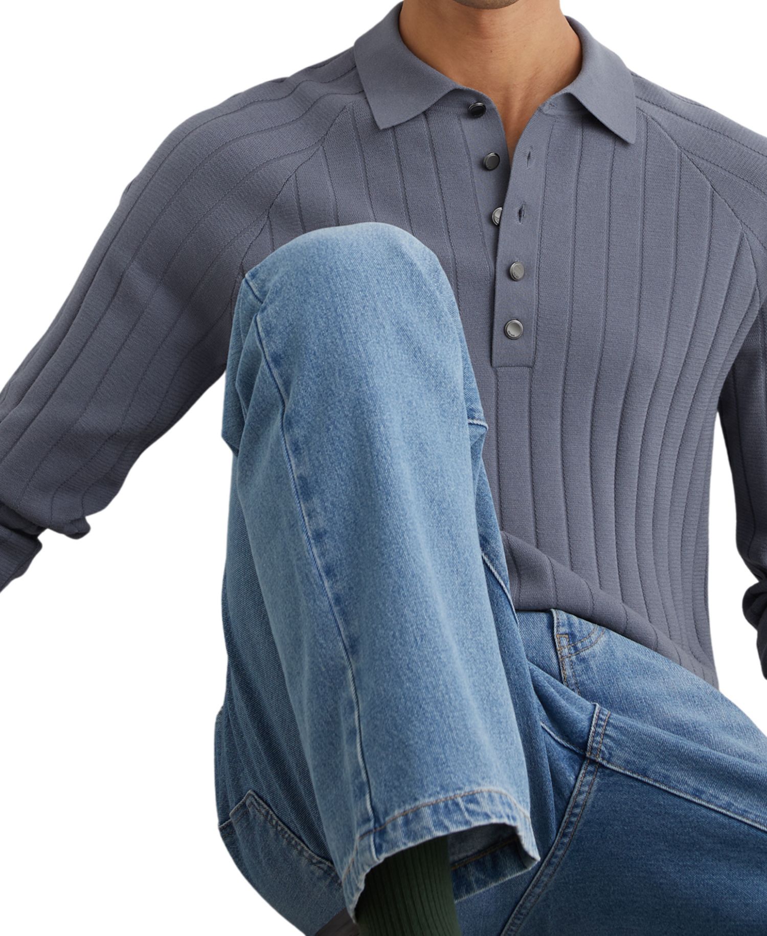 Men's Dillingham Wide-Ribbed Half-Button Polo Sweater
