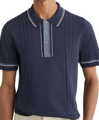Men's Rothwell Tipped Half-Button Knitted Polo Shirt