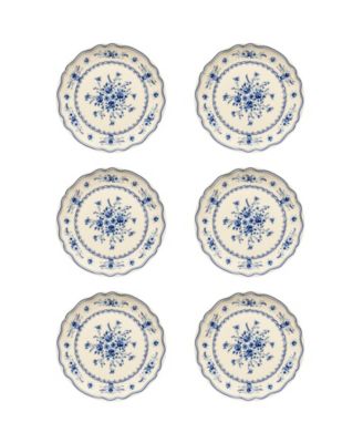 Vila Floral Pattern Salad Plates, Set of 6
