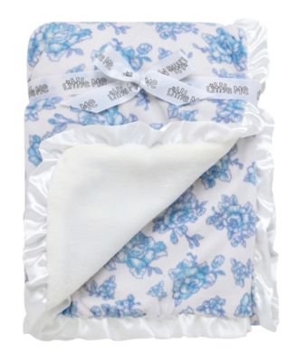 Baby Cozy Blue Floral Blanket