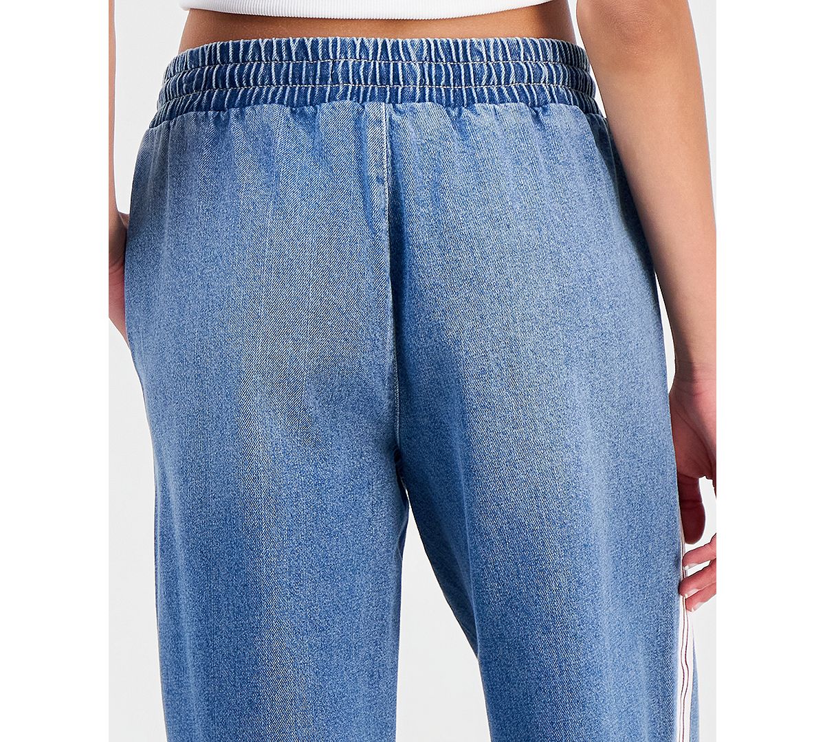 Madden Girl Juniors' Pull-On Side-Stripe Wide Leg Jeans view 6 — MAYCSS fashion products