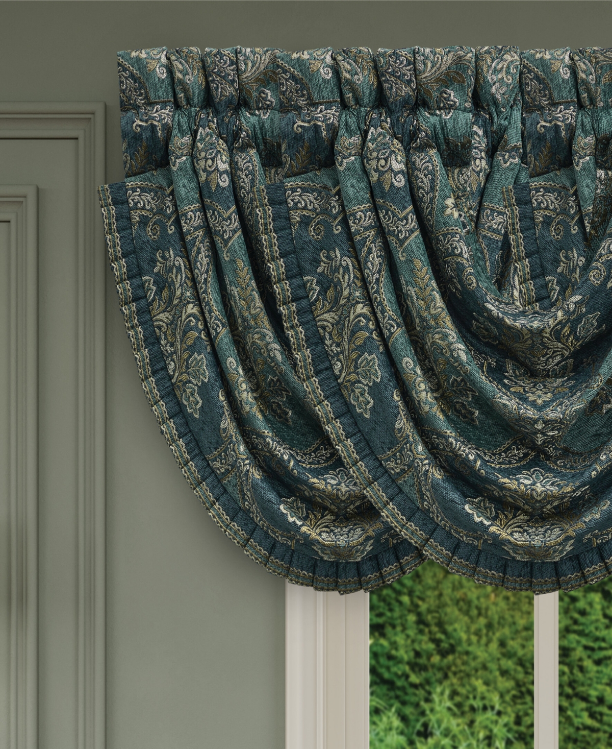 J Queen New York Nancy Window Waterfall Valance, 33" x 49"