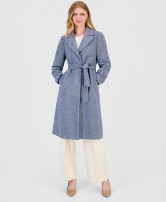 Women's Single-Breasted Herringbone Wrap Coat
