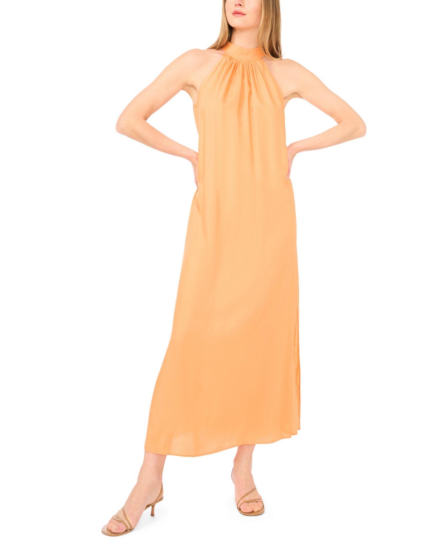 Women's Halter Neck Tie-Back Maxi Dress