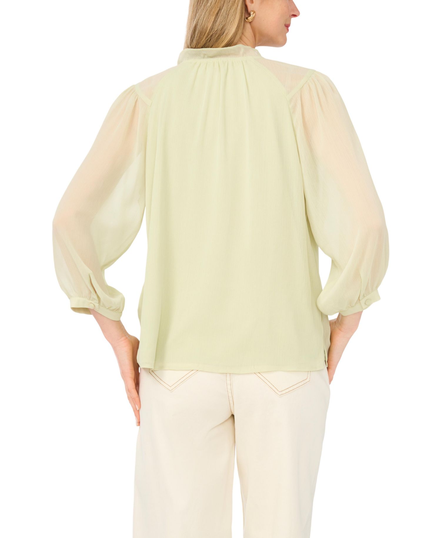 Women's Split Neck Raglan-Sleeve Blouse