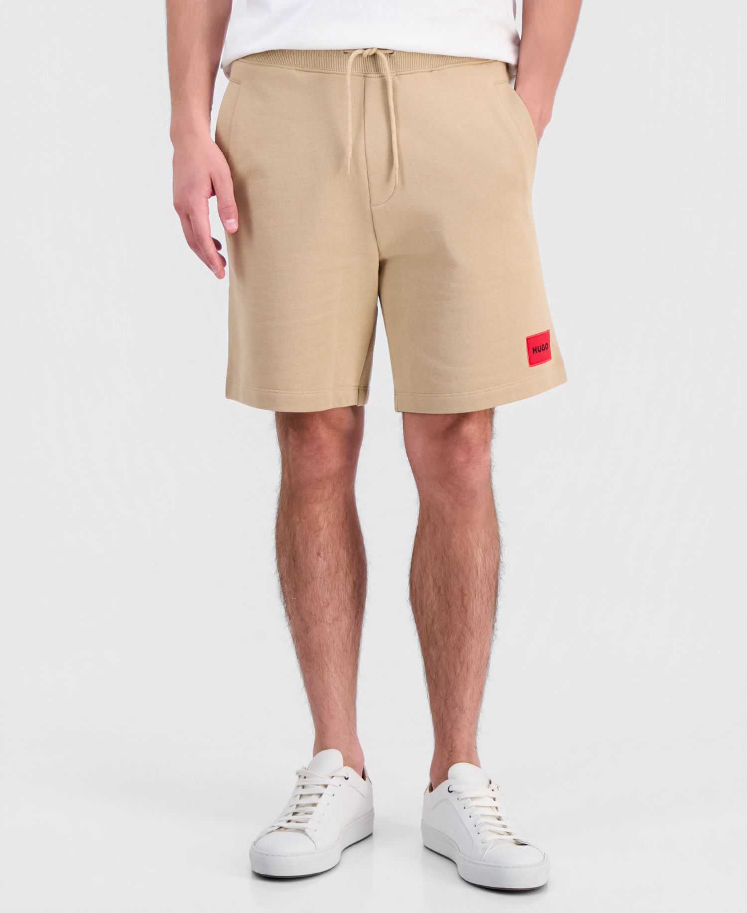 HUGO by Men's Diz222 Logo Patch Jersey Shorts