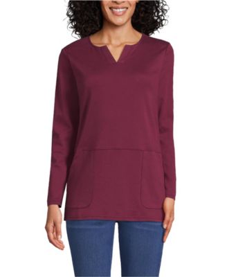 Women's Cotton Polyester Long Sleeve Tunic with Pockets
