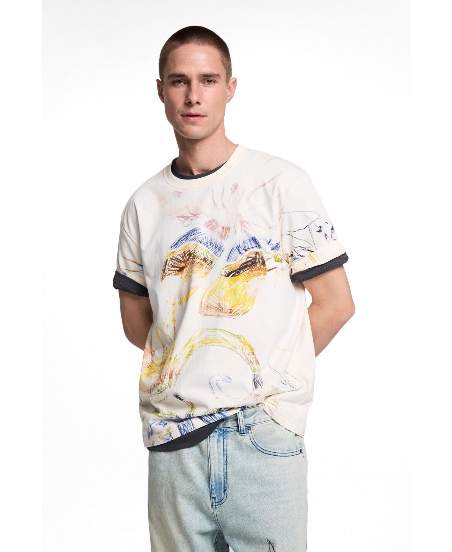 Men's Printed T-shirt with drawings