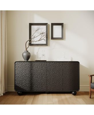 Curved Sideboard Buffet Cabinet with Storage and TV Console