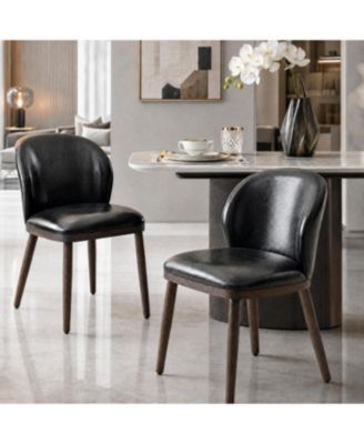 Modern Upholstered Dining Chairs Set of 2 – Ergonomic Backrest, Strong Wood Legs, Comfortable Seating, 265lbs Capacity, Easy Assembly
