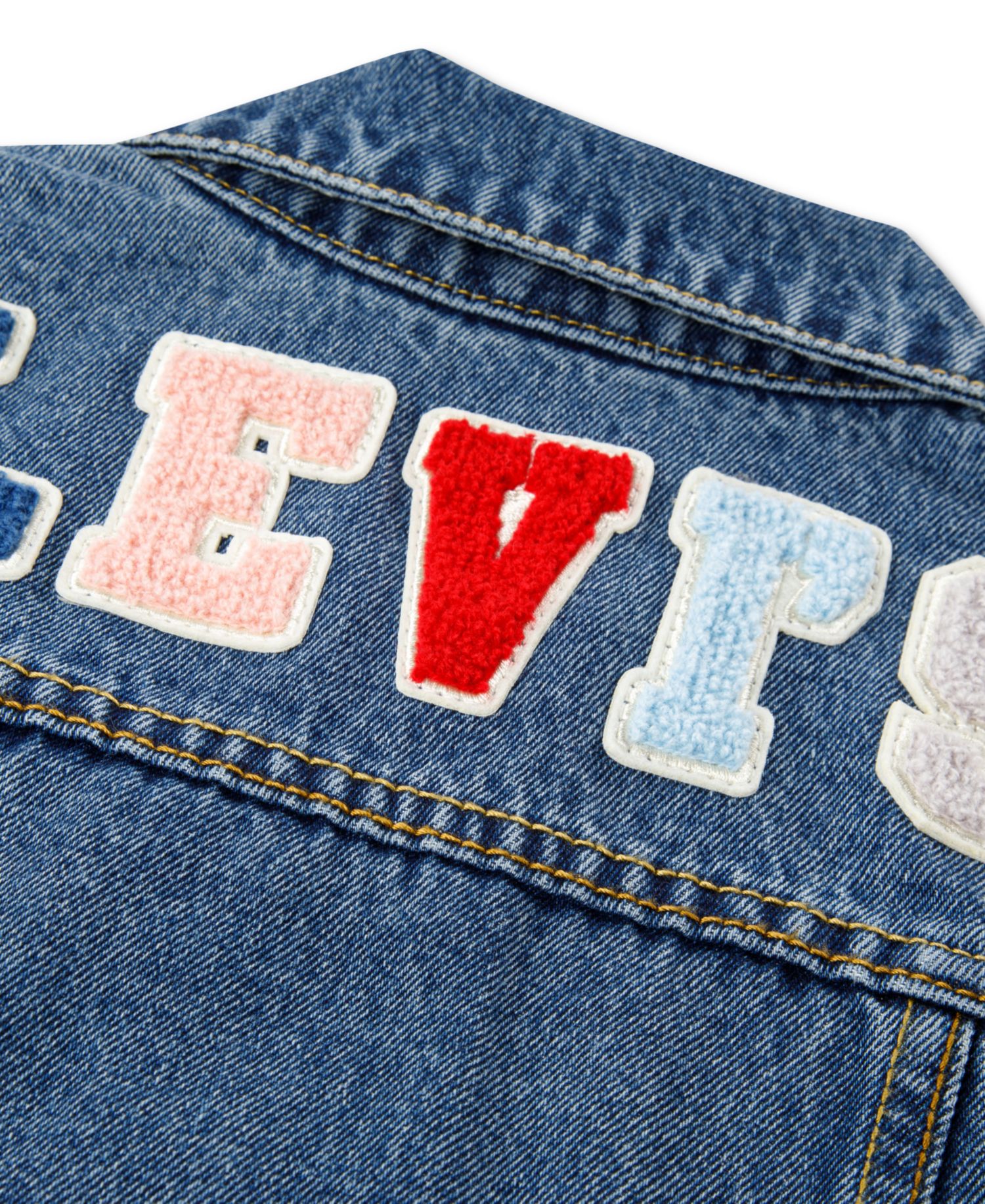 Girls' 4-6X Patched Denim Trucker Jacket