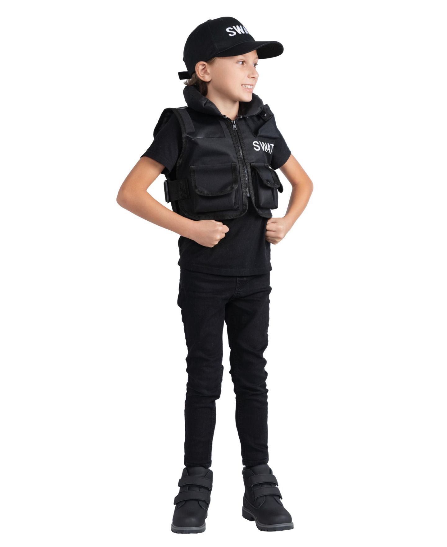 Детские игрушки Dress Up America Swat Police Vest and Cap, 2-Piece Set, Ages 2+, цвет: Чёрный — фото 3