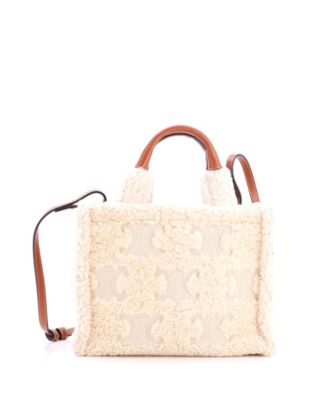 Small Cabas Thais Tote Triomphe Embroidered Shearling