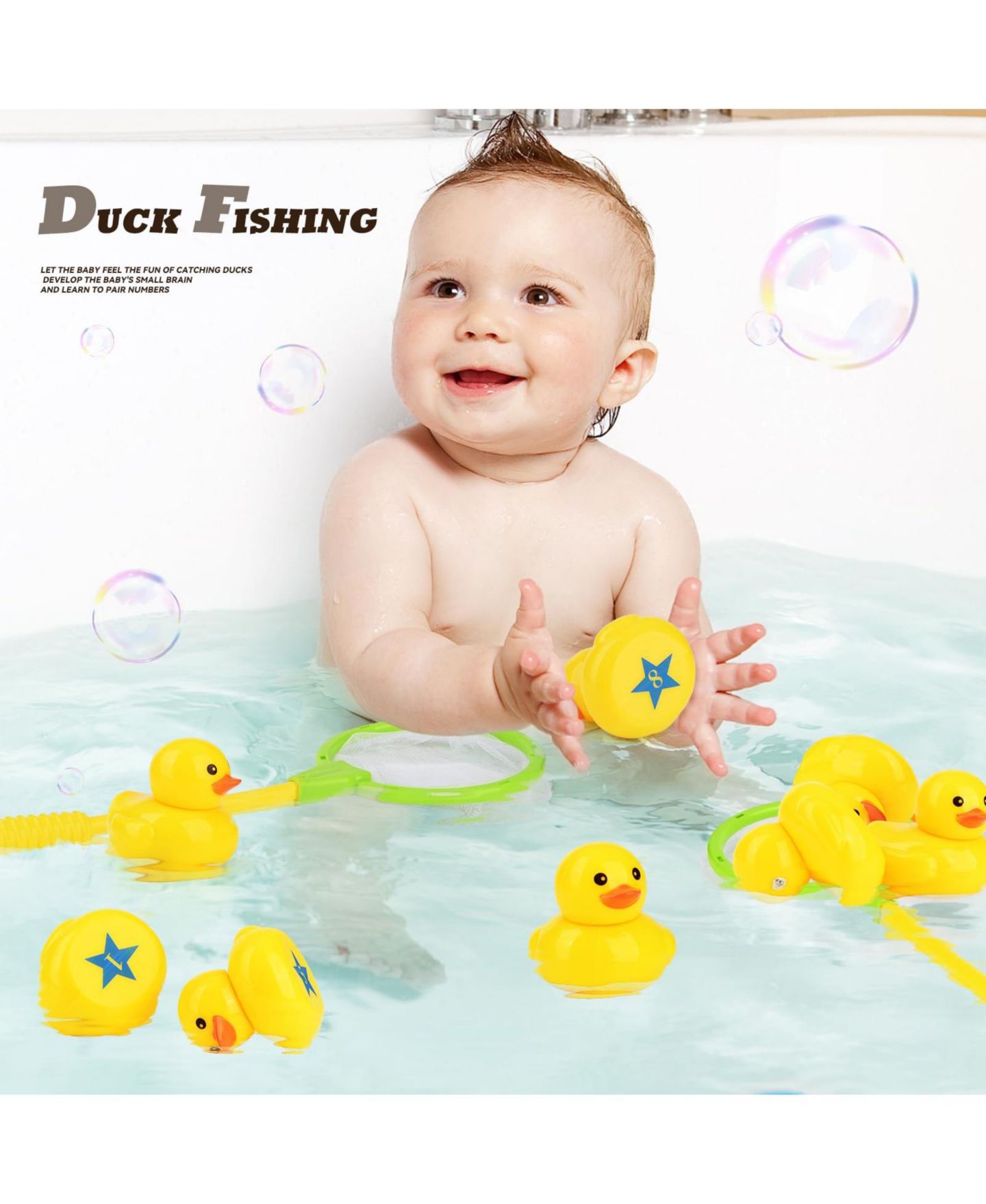 Детские игрушки GNUADZ Duck Matching Game Pool Toy Set, цвет: Синий — фото 4