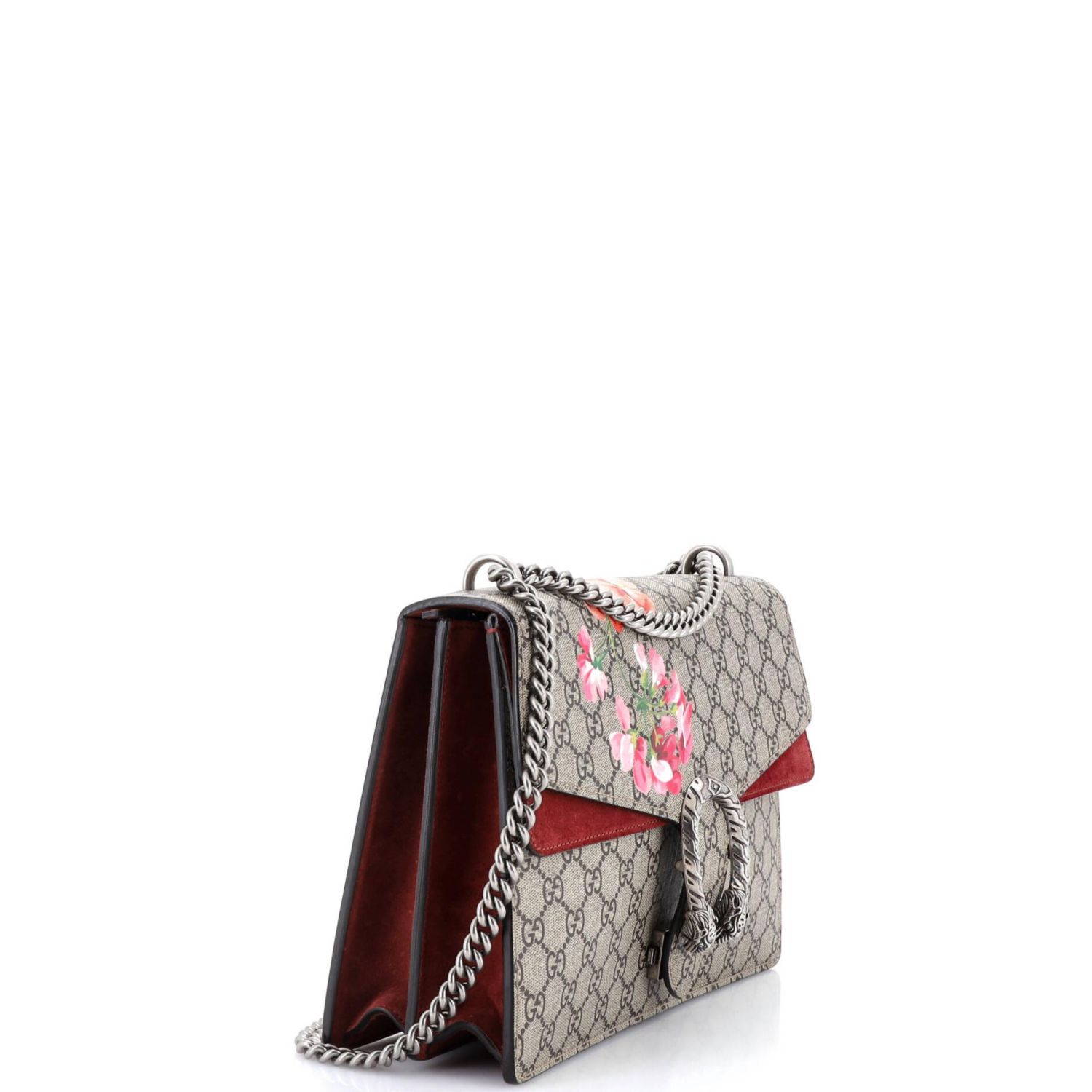 Medium Dionysus Bag Blooms Print GG Coated Canvas