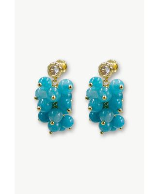 Gia Amazonite Cascade Cluster Drop Earrings