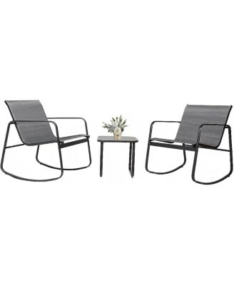Piece Outdoor Patio Furniture Set Steel Textilene Chair Set with Table