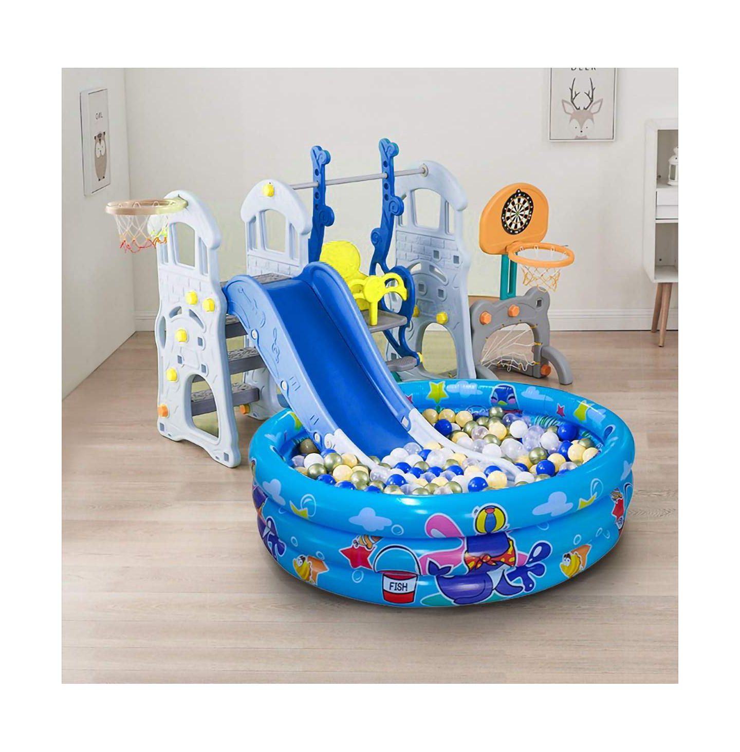 Детские игрушки GNUADZ 3 Rings 48" Inflatable Vinyl Ball Pit Pool, Ages 3+, цвет: Синий — фото 2
