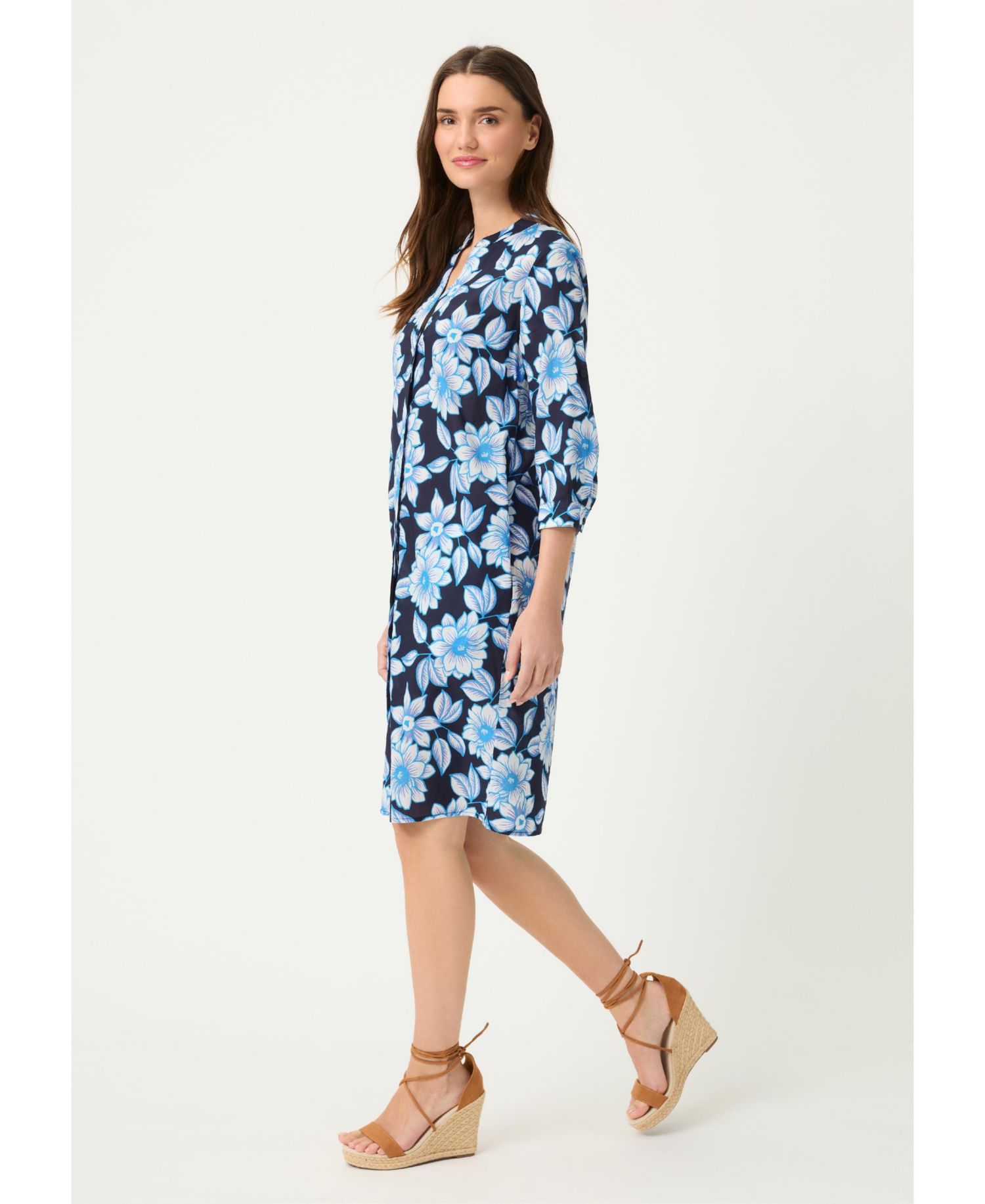 Women's Floral Tunic Shirt Dress