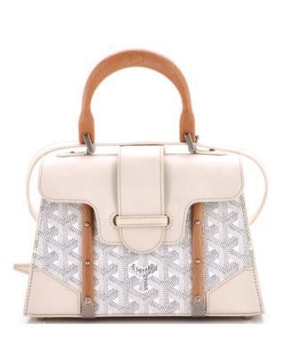 Mini Structured Saigon Top Handle Bag Coated Canvas with Leather