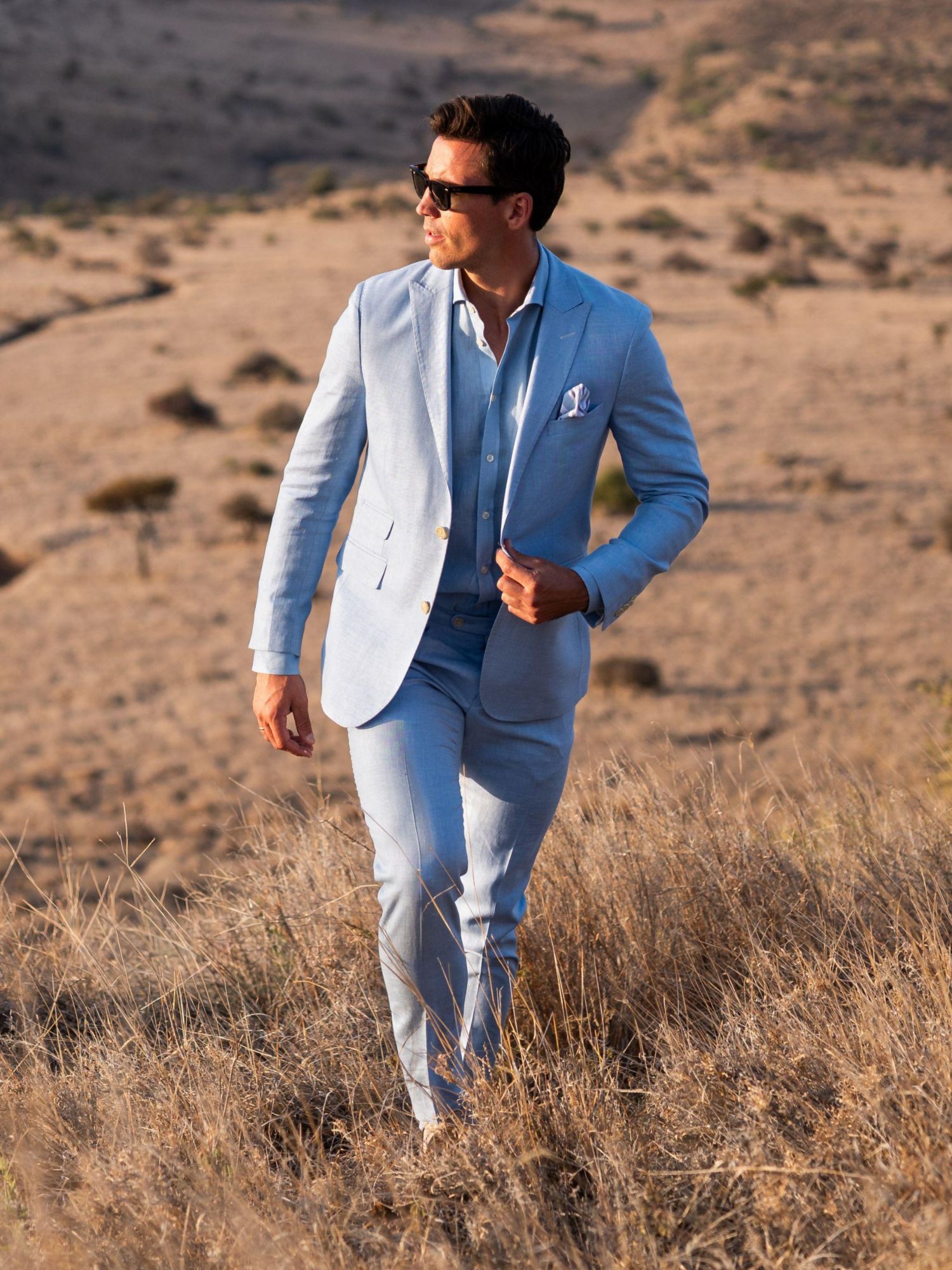 Men's Tailored Linen Blend Blazer