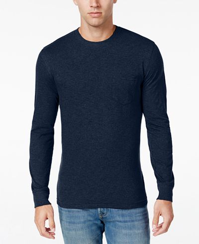 Club Room Men's Long Sleeve Pocket T-Shirt, Classic Fit