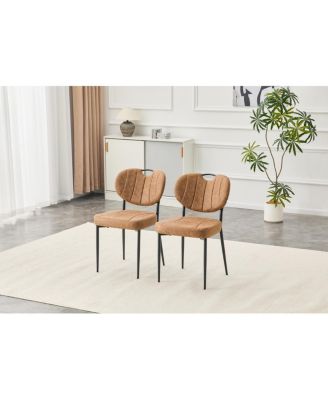 2-piece Dining Chairs, Comfort Fabric, Metal Legs